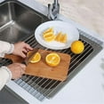 thumbnail image 1 of DISEN Roll Up Dish Drying Rack, Over The Sink Dish Rack Foldable, Heat-Resistant, Anti-Slip Silicone Coated Steel Dish Drainer for Kitchen Sink Counte,Multipurpose Roll Up Sink Drying Rack 17.8''x13'', 1 of 5