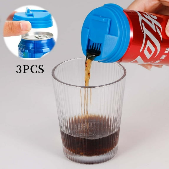 DISEN Soda Can Lids, 3 pcs Beverage Can lids, Leakproof Cap Press Type Splash Beer Cans Cover Reusable for Carbonated Water Soft Drink Outdoor Accessories (Multicolor)