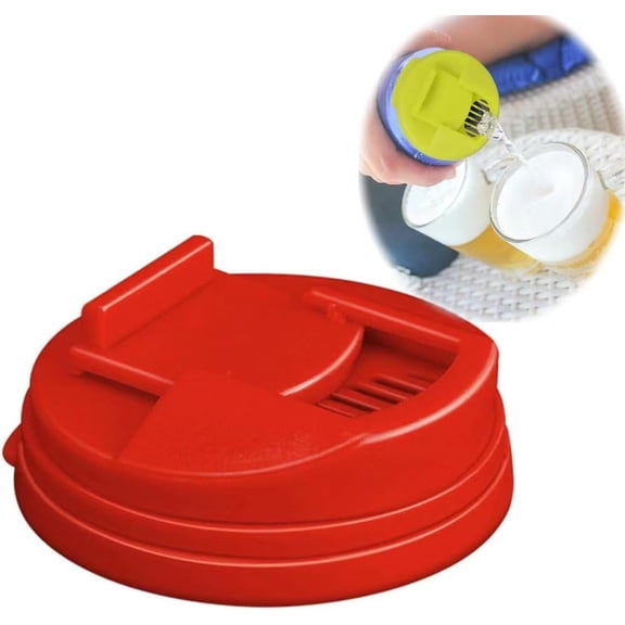 DISEN Soda Can Lids Leakproof Cap Press Type Splash Cap Beer Cans Cover Reusable Can Caps for Carbonated Water Soft Drink Indoor Outdoor Accessories. Bottle Can Top Lid Soda Saver Caps, Red