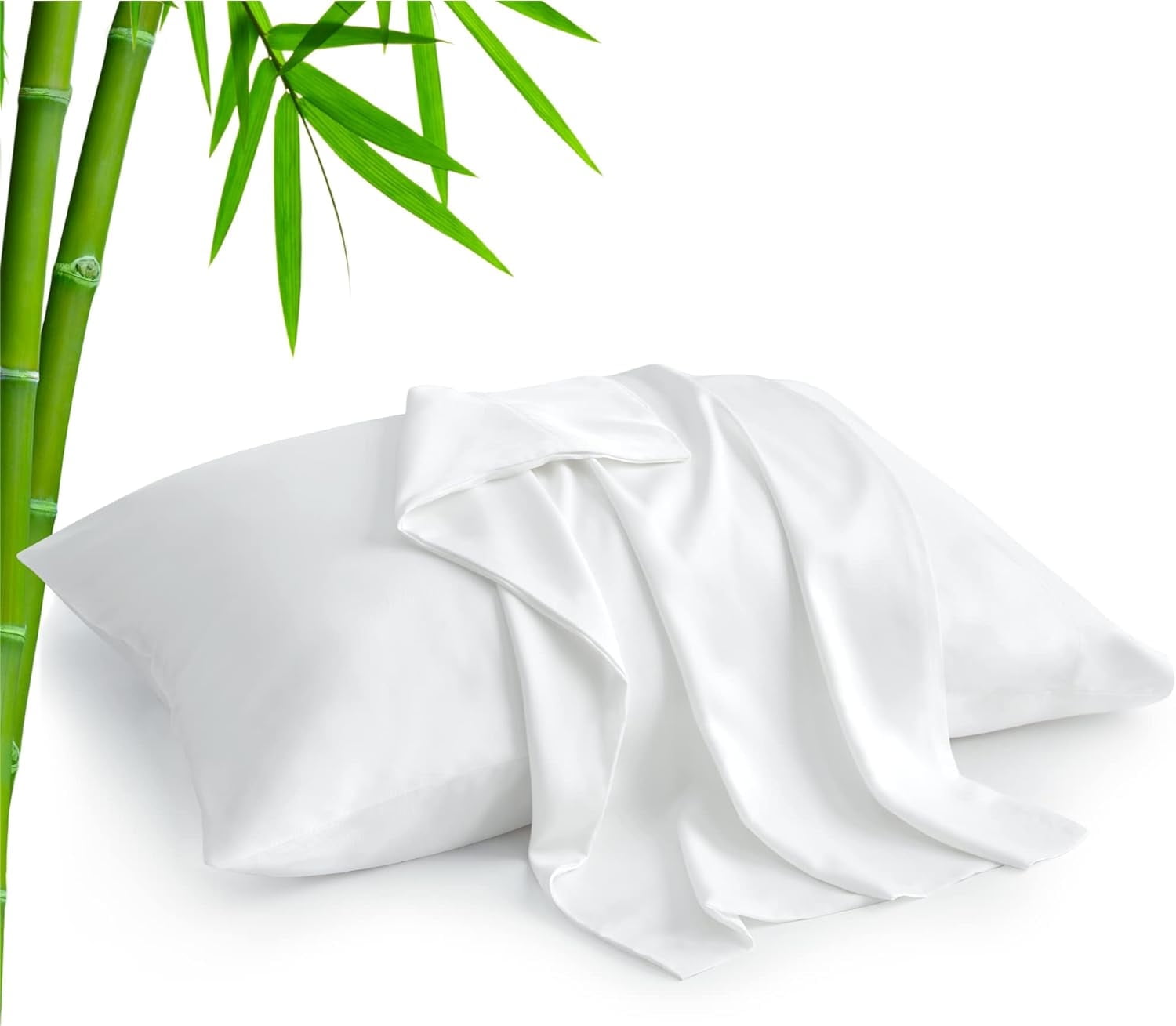 YIYEA King Size Pillowcases Set Of 2 - 100% Viscose From Bamboo, Cooling & Silky Soft, 20" X 36", Dark Grey
