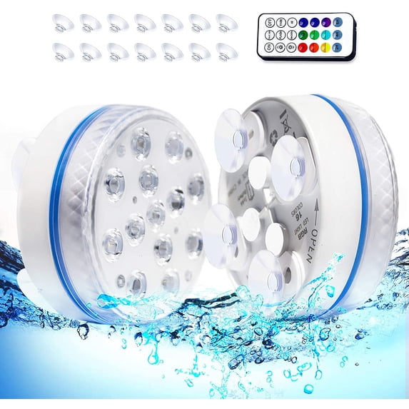 DISEN Submersible LED Lights with Magnet, IP68 Waterproof Underwater ...