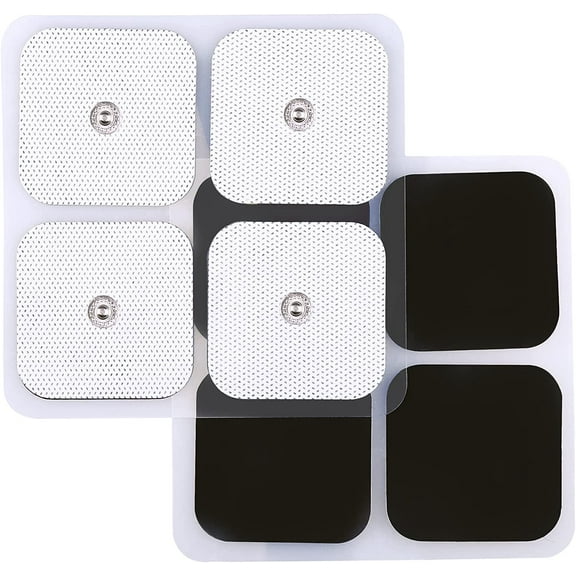 DISEN TENS Unit Replacement Pads, 40 Pcs 2x2 Snap Electrodes Pads, Reusable Tens Pads for EMS Muscle Stimulator, Using 3.5mm Snap Connector