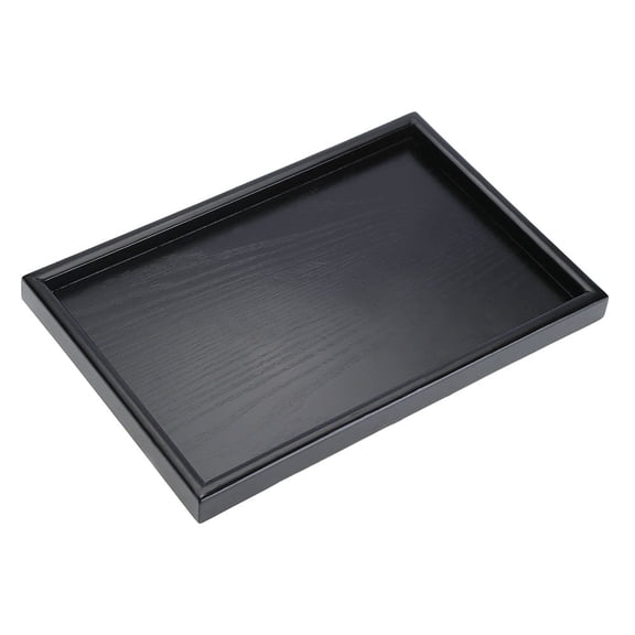 DISEN Tea Tray, Serving Tray Wooden Breakfast Tray Food on Bed Rectangular Tray for Tea Coffee Fruit Snack Black,9.84" x 7.09" x 0.79"