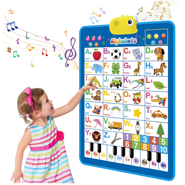 DISEN Upgraded Electronic Alphabet Poster Toddler Toys, Interactive Toys Alphabet Wall Chart, ABC Chart for Toddlers, Montessori Learning Toys for 1 2 3 4 Years Old