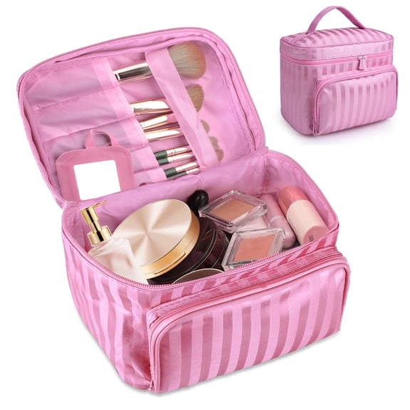 DISEN Waterproof Toiletry Bag, Makeup Storage Organizer w/ Handle for Women, 8.7x6.3x6.7"