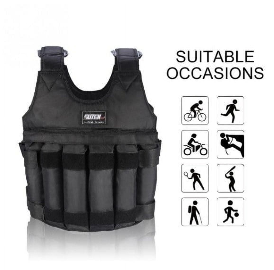 PRCTZ Adjustable Weighted Vest 30 50 lb One Size Fits Most Black with Adjustable Straps Walmart