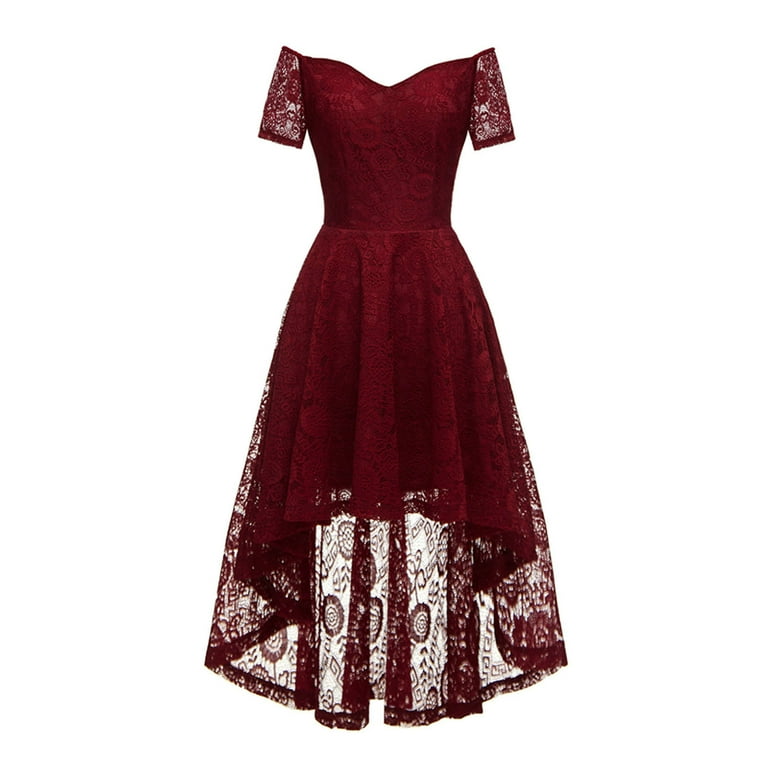 Lace Solid Color Off Shoulder V-Neck Evening Dresses Lace Solid Color Off Shoulder V-Neck Evening Dresses