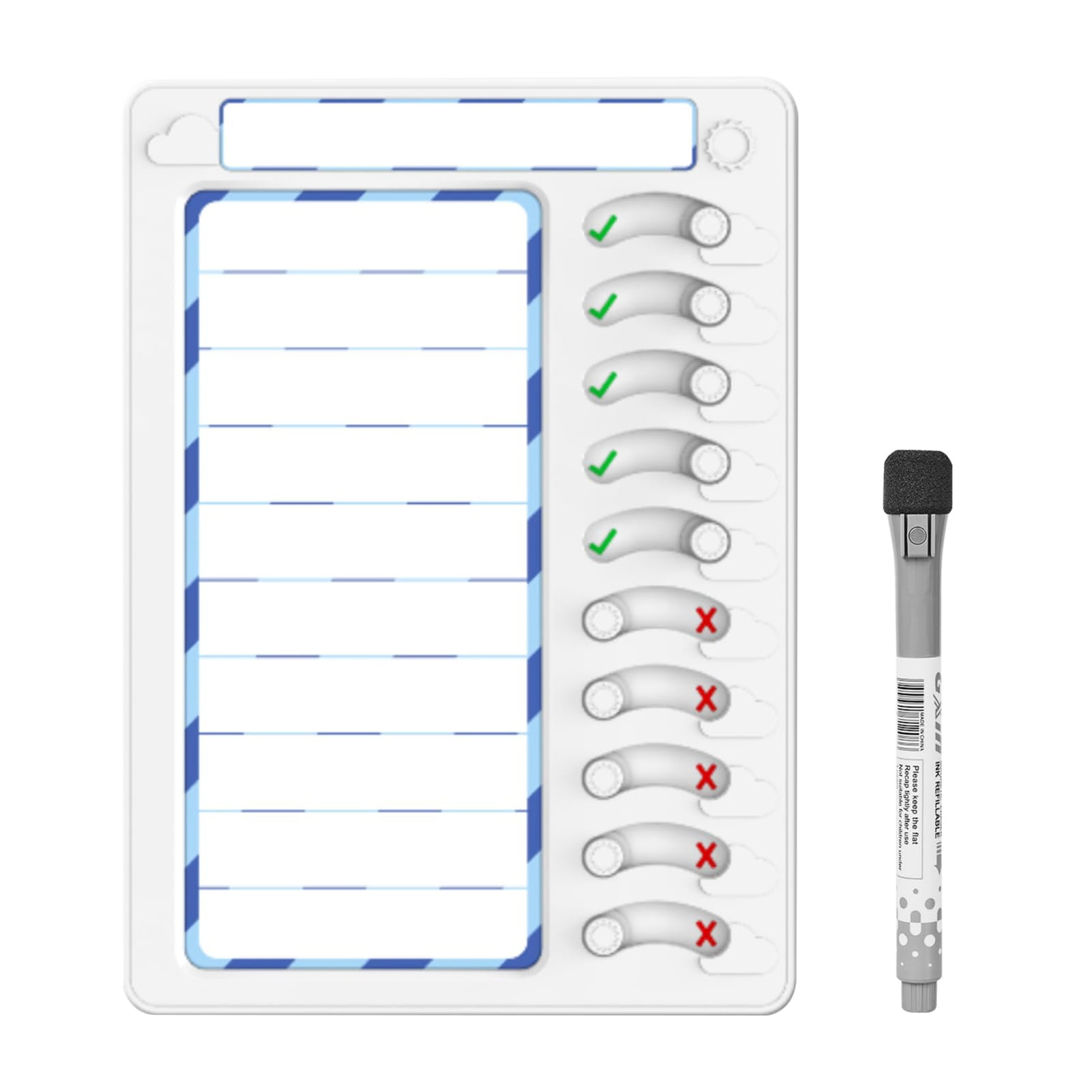 DISHAN Kids Erasable Chore Chart Sliding Buttons Chores Chart 2pcs/set