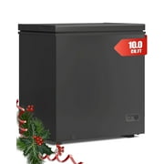 DISHUP 10.0 Cu.Ft Chest Freezer, Deep Freezer with Removable Basket, Adjustable Temperature, for Home/Office/Garage/Bar