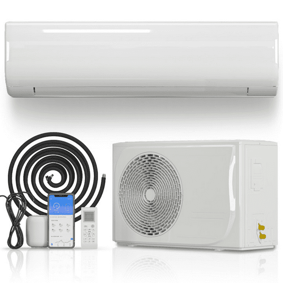 DISHUP 18000 BTU Mini Split Air Conditioner & Heater, 21 SEER2 Split Ac Unit, WIFI Enabled,  Remote Control, White