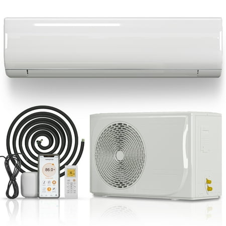 DISHUP 18000 BTU Wifi Enabled Mini Split Air Conditioner & Heater with Remote, 230V, Wall Mounted, 60Hz,White