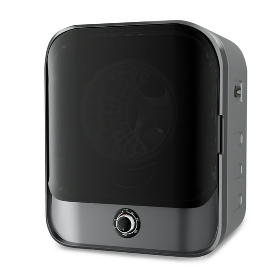 DISHUP 2.6 Cu.Ft. Portable Clothes Dryer, 110V Electric Clothes Dryer with Stainless Steel Tub & Control Knob, for Apartments, Dorm, RV, Black