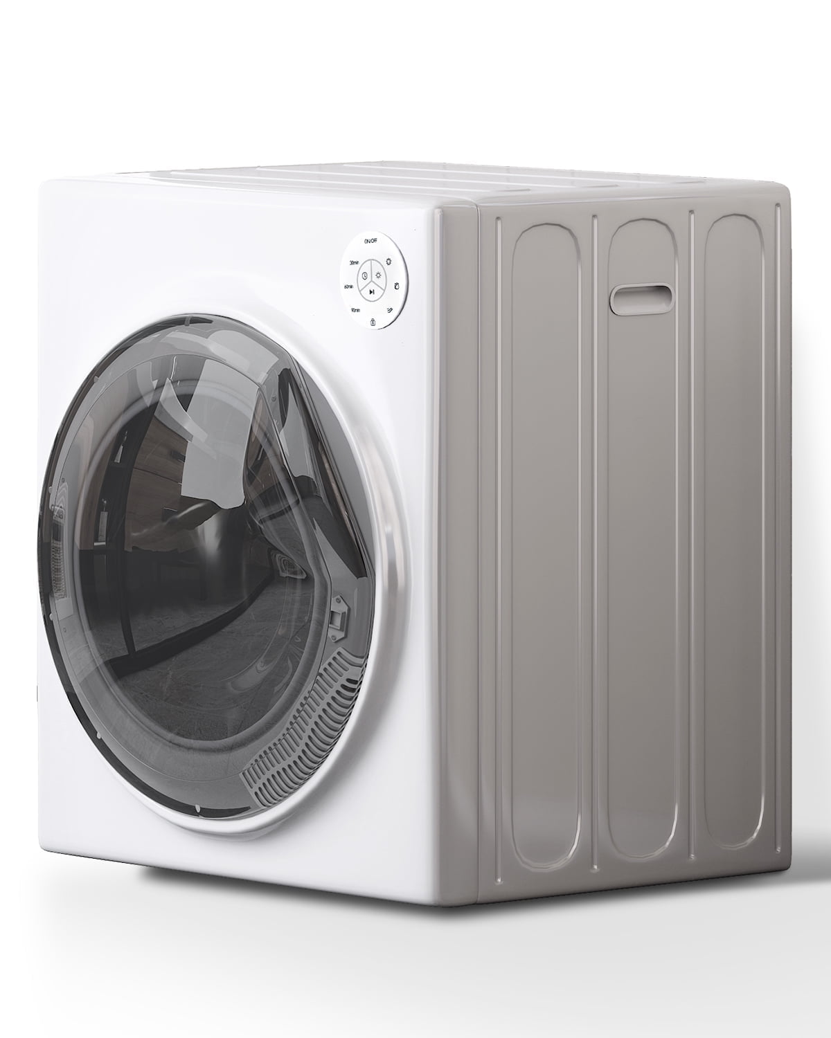 DISHUP 3.5 Cu.Ft Portable Clothes Dryer, 13 lbs Compact Dryer with Stainless Steel Tub, Electric Dryer for RV, Home, Apartment, White