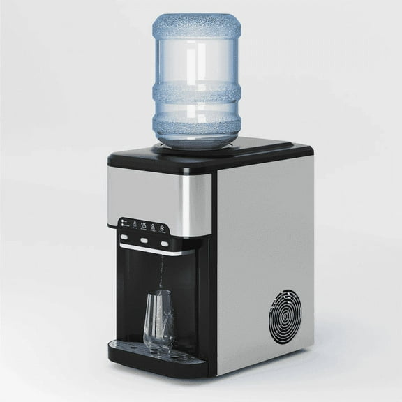 DISHUP 3 IN 1 Water Dispenser with Ice Maker, Cold & Hot Water, 3 or 5 Gallon, for Home/Kitchen/Office