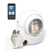 DISHUP 81L Self Cleaning Litter Box,Automatic Cat Litter Box,APP Control,Large Capacity,White