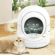 DISHUP Self Cleaning Litter Box for Multiple Cats,81L Large Capacity,App Control,Odor Removal,Gray