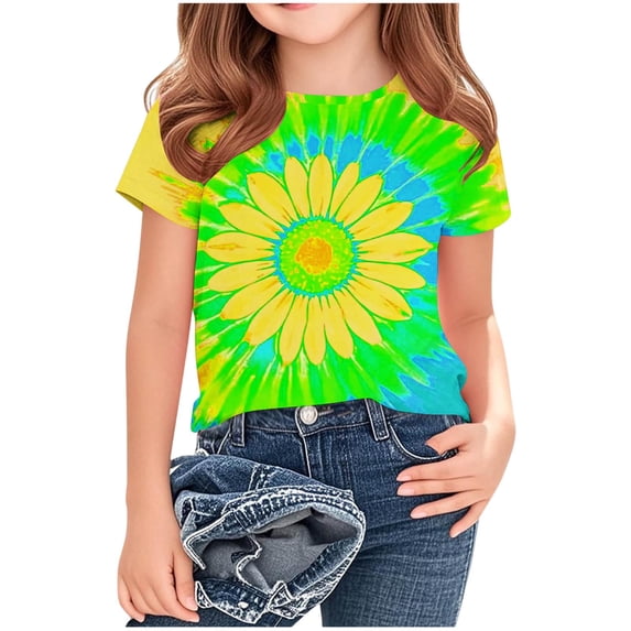 DISKEBUISS Children's Print Shirts - Fashion Round Neck Short Sleeve Casual Tops for Everyday Wear & Vacation Play