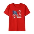 thumbnail image 1 of DISKEBUISS Children's Short Sleeve Tops - 4th of July Theme Print Round Neck Blouse Comfort Casual Everyday & Outdoor Wear, 1 of 5