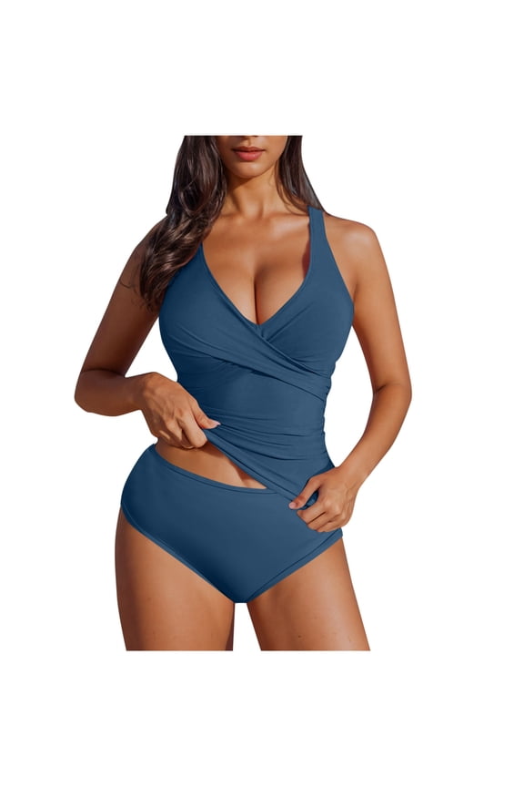 High Waisted Bikini Set for Women Sexy Tummy Control Two Piece Bathing Suits Summer Popular Beach & Swimming