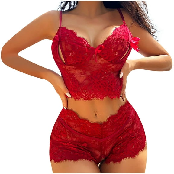 DISKEBUISS Lingerie for Women Lace Sheer Breathable Holey Nightgown Size S-XL