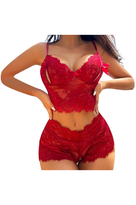 Lingerie for Women Lace Sheer Breathable Holey Nightgown Size S-XL