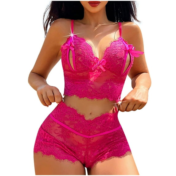 DISKEBUISS Lingerie for Women Lace Sheer Holey Breathable Nightgown Size S-XL