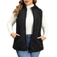 thumbnail image 1 of DISKEBUISS Plus Size Quilted Puffer Vest for Women Stand Collar Sleeveless Zip Up Gilet with Pockets for Fall Winter, 1 of 7