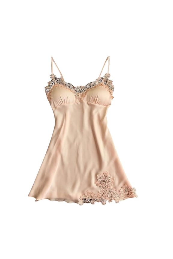 Women Lace Lingerie Sexy Spaghetti Strap Solid Color Nightwear Size S-XXL