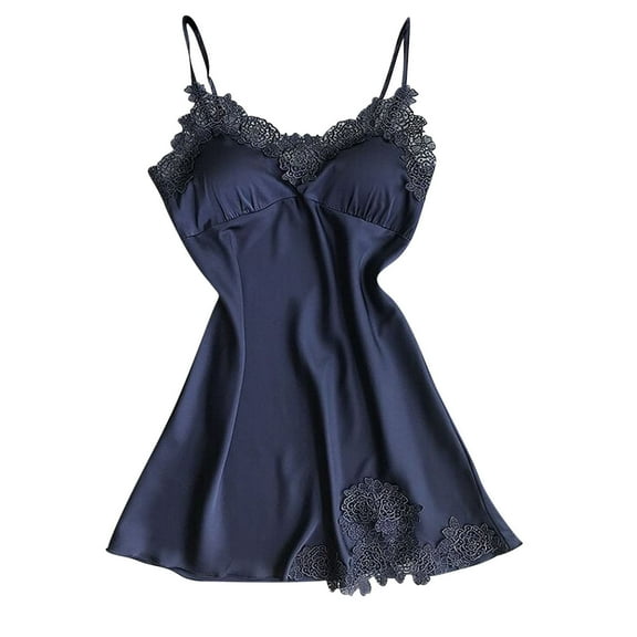 DISKEBUISS Women Lace Lingerie Spaghetti Strap Sexy Solid Color Nightwear Size S-XXL
