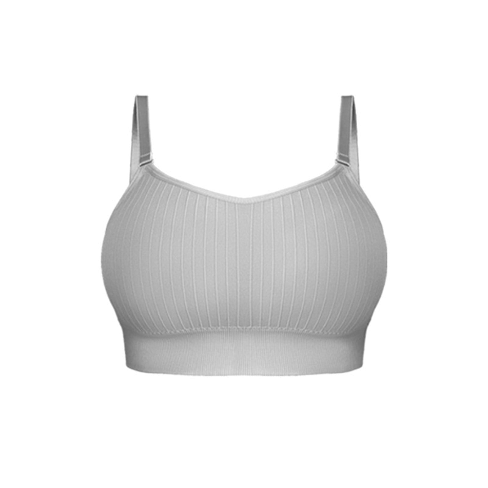 DISKEBUISS Women's Athletic Bras - Adjustable Straps Support Ribbed ...