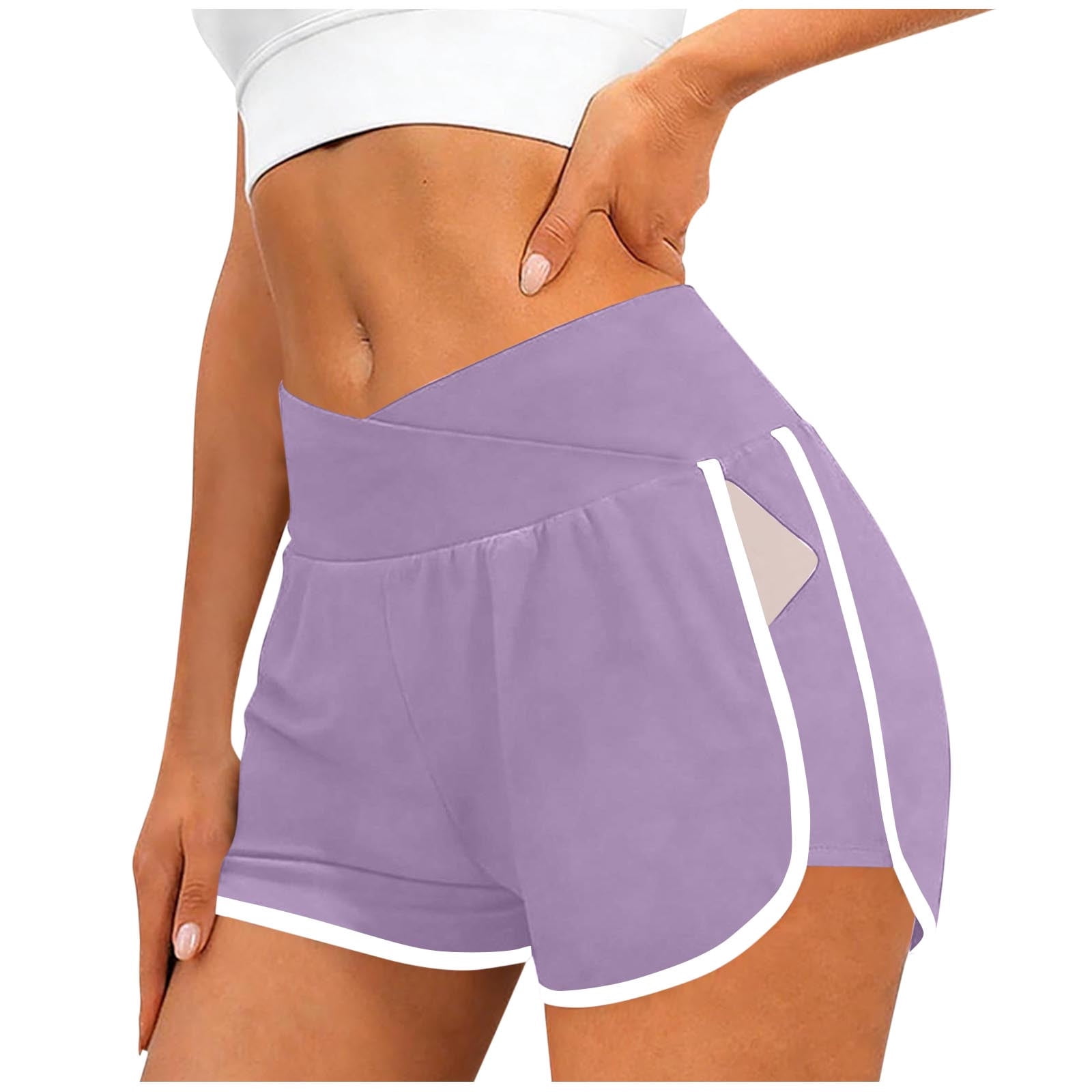 DISKEBUISS Women's Athletic Shorts Quick Dry Lightweight with Pockets ...