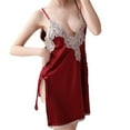 thumbnail image 1 of DISKEBUISS Women's Erotic Lingerie Sexy Maid Lace Perspective Pajamas Temptation Set Wine One Size, 1 of 4