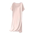 thumbnail image 1 of DISKEBUISS Women's Long Sleep Dress Short Sleeve Nightgown with Built In Bra for Summer & Spring Wear, 1 of 5