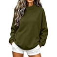 thumbnail image 1 of DISKEBUISS Women's Mock Neck Sweatshirt Long Sleeve Loose Casual Pullover for Fall Winter Basic Tops, 1 of 7