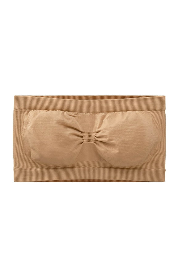 Women's Off Shoulder Sports Bras - Double Layer Strapless Bandeau Bra for Summer Casual Workout Wear