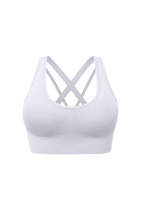 Women's Plus Size Cross-Back Sport Bra - Push Up Seamless Bralette for Yoga - M-3XL