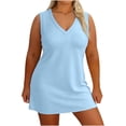 thumbnail image 1 of DISKEBUISS Women's Plus Size Dresses V Neck Sleeveless Dress for Summer & Spring Casual Everyday Home Wear, 1 of 6