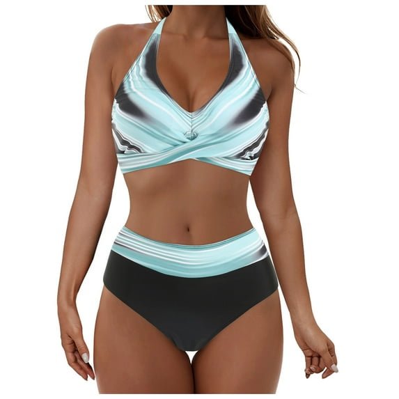 DISKEBUISS Women's Swimsuits Print High Waisted Fashion Sexy Summer Beach Bathing Suit