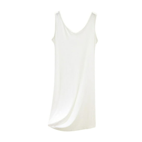 DISKEBUISS Women's Tank Nightgowns Sleeveless Solid Color Sleep Dress for Summer Casual Comfort Wear
