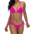 thumbnail image 1 of DISKEBUISS Women's Triangle Bikini Sets Drawstring Tie Two Piece Bathing Suit for Causal Beach & Pool Party, 1 of 2