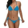 thumbnail image 1 of DISKEBUISS Women's Triangle Bikini Sets Drawstring Tie Two Piece Bathing Suit for Causal Beach & Pool Party, 1 of 2