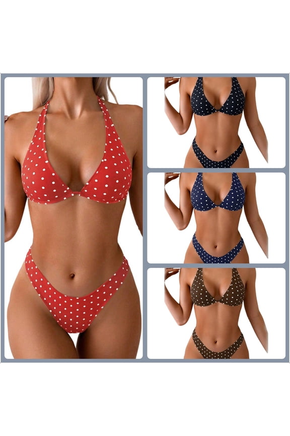 Women's Two Piece Bikini Set - Halter Sexy Triangle Swimsuit for Beach & Vacation Cloths