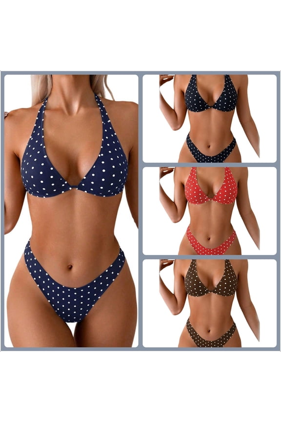 Women's Two Piece Bikini Set - Halter Sexy Triangle Swimsuit for Beach & Vacation Cloths