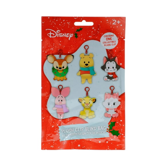 Disney Blind Bag Plush Characters, 6 Different 4 inch Mini Plush Disney characters with Clips, by Ruz