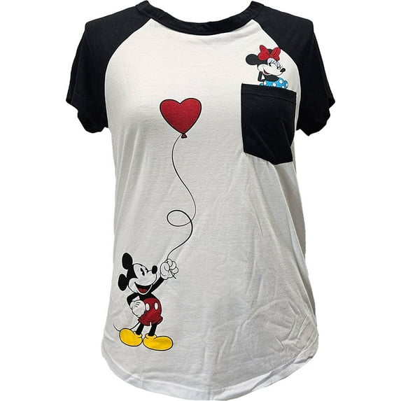 Disney Mickey & Minnie Youth Pocket Tee, XS-L (Girl's)