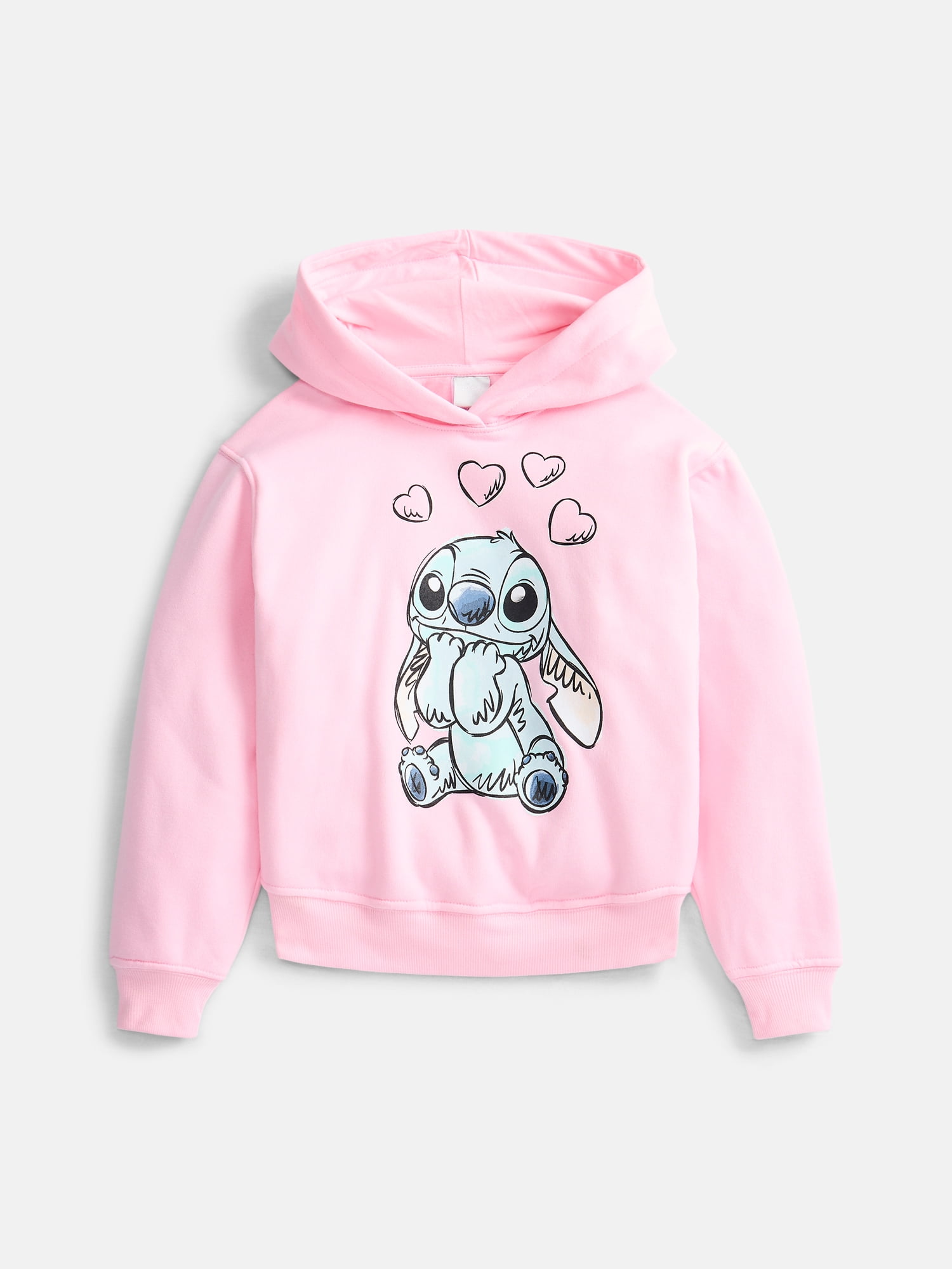 Disney Stitch Girls Graphic Pullover Hoodie with Long Sleeves, Sizes XS-XL
