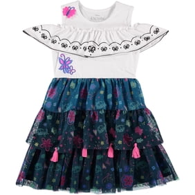 DISNEY Girls Encanto Mirabel Costume Tutu Dress- Little and Big Girls Summer Play Dress Sizes XS-XL