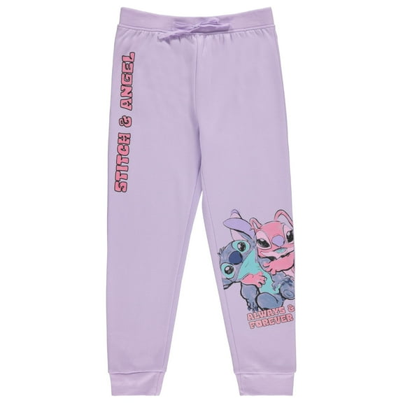 DISNEY Girls Lilo and Stitch Jogger Sweatpants with Minnie Mouse Princesses, Little and Big Girls Sizes 4-16