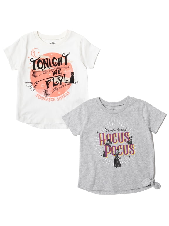 Hocus Pocus Little Girls 2 Pack T-Shirts Little Kid to Big