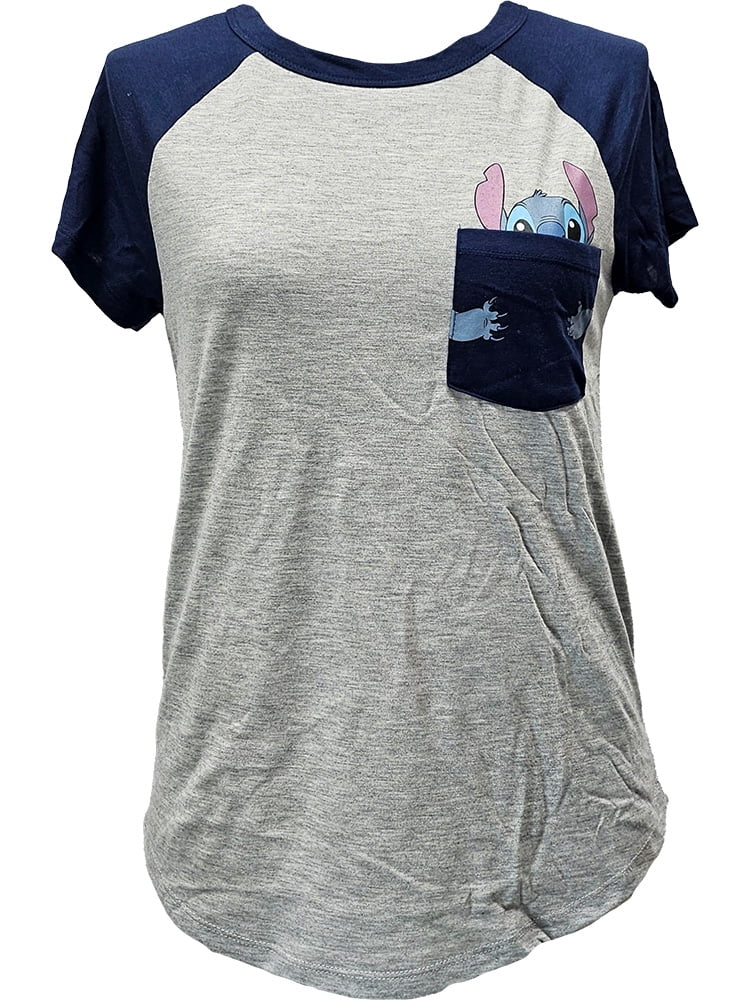 Disney Stitch Junior Pocket Fashion Tee, S-XL (Women's)